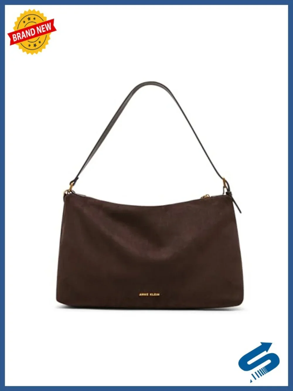 Faux Suede Hobo Shoulder Bag with Horsebit Detail